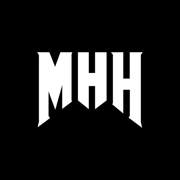 Diseño de logotipo de letra MHH para la compañía de tecnología Diseño de logótipo MHH combinación de colores blanco y negro Diseño del logotipo MHH Vector Diseño del icono MHH Alfabeto MHH Diseño del logó tipografía MHH