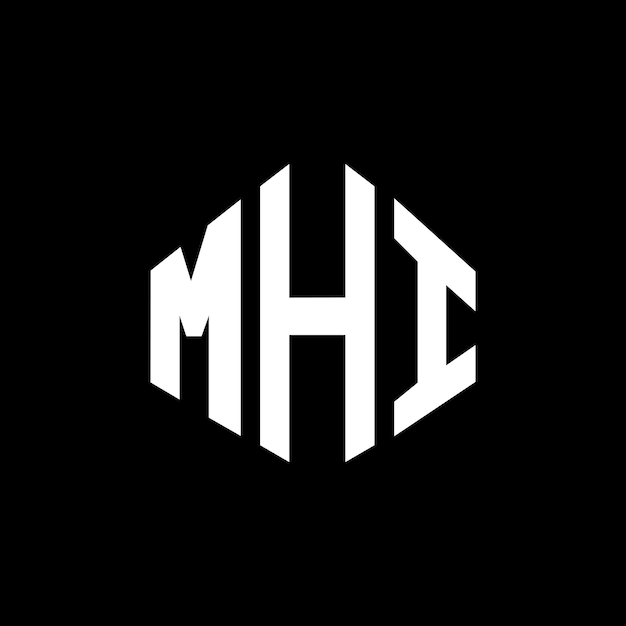 Diseño del logotipo de la letra MHI con forma de polígono MHI diseño del logotipo del polígono y la forma de cubo MHI hexágono modelo de logotipo vectorial colores blanco y negro MHI monograma de negocios y logotipo de bienes raíces
