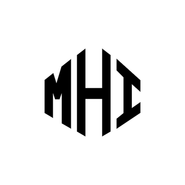Diseño del logotipo de la letra MHI con forma de polígono MHI diseño del logotipo del polígono y la forma de cubo MHI hexágono modelo de logotipo vectorial colores blanco y negro MHI monograma de negocios y logotipo de bienes raíces