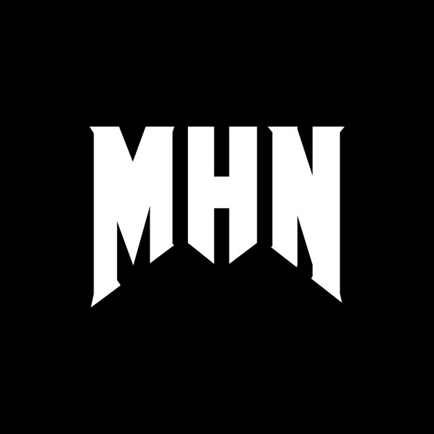 Diseño de logotipo de letra MHN para la compañía de tecnología Diseño de logótipo MHN combinación de colores blanco y negro Diseño del logotipo MHN Vector Diseño del icono MHN Alfabeto MHN Diseño del logó tipografía MHN