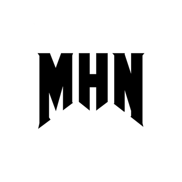 Diseño de logotipo de letra MHN para la compañía de tecnología Diseño de logótipo MHN combinación de colores blanco y negro Diseño del logotipo MHN Vector Diseño del icono MHN Alfabeto MHN Diseño del logó tipografía MHN