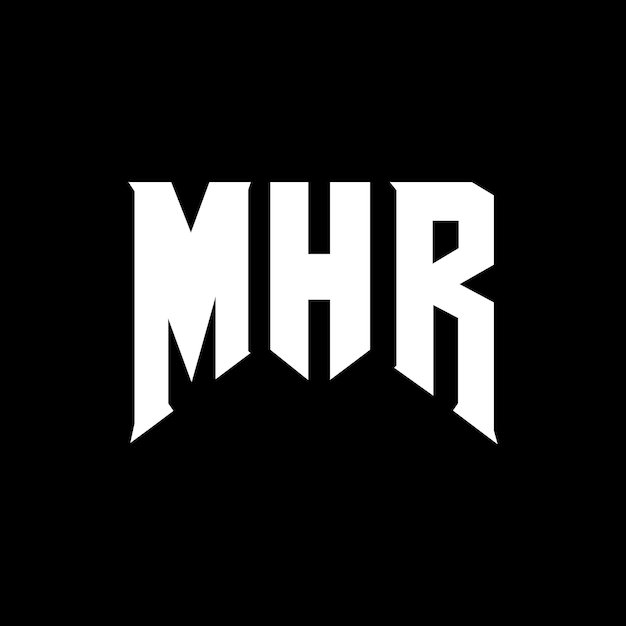 Diseño de logotipo de letra MHR para la compañía de tecnología Diseño del logotipo MHR combinación de colores blanco y negro Logotipo MHR Vector Diseño MHR Icono MHR Alfabeto MHR Tipo de logotipo Diseño