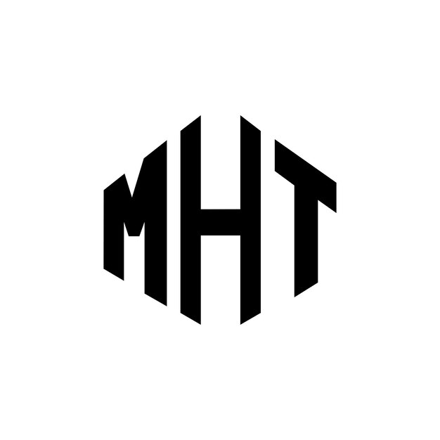 Diseño del logotipo de la letra MHT con forma de polígono MHT diseño del logotipo en forma de póligono y cubo MHT hexágono modelo de logotipo vectorial colores blanco y negro MHT monograma logotipo de negocios e inmobiliario