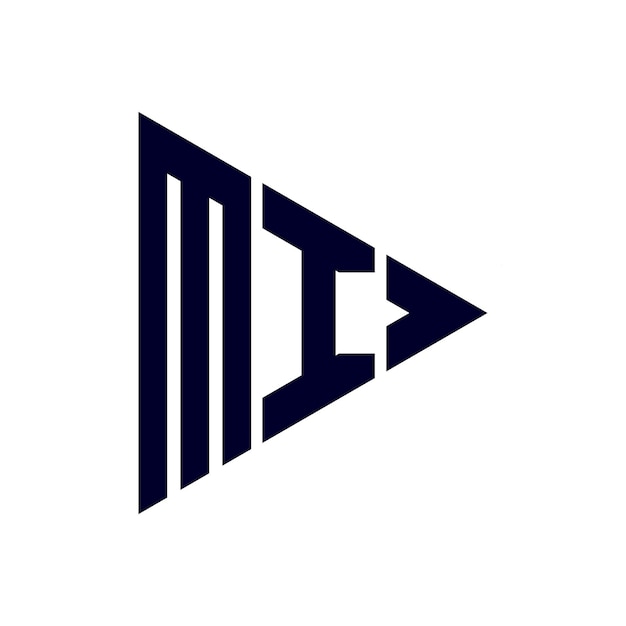 diseño del logotipo de la letra mi