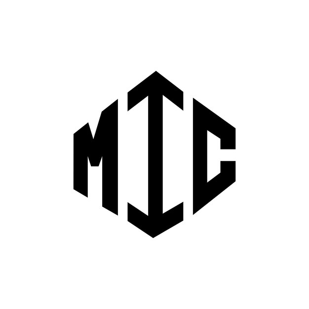 Diseño del logotipo de la letra MIC con forma de polígono MIC diseño del logotipo en forma de póligono y cubo MIC hexágono modelo de logotipo vectorial colores blanco y negro MIC monograma negocio y logotipo de bienes raíces