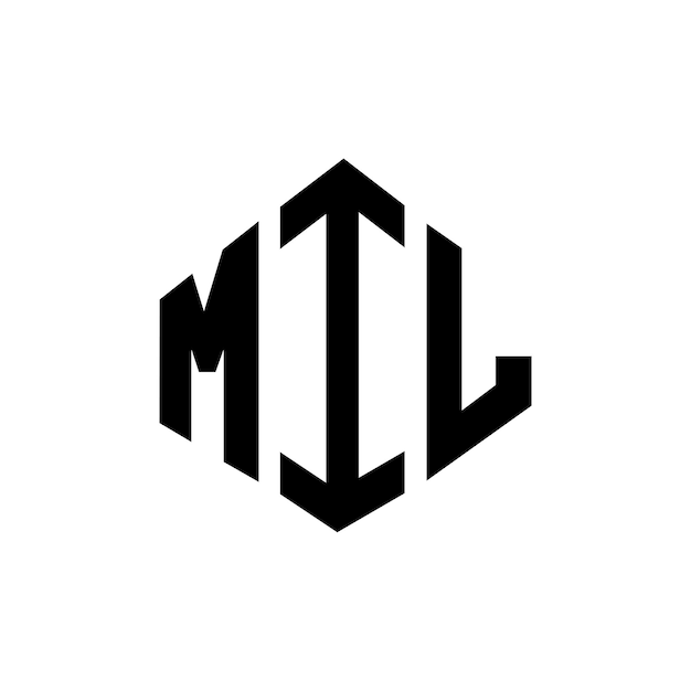 Diseño de logotipo de letra MIL con forma de polígono MIL poligono y forma de cubo diseño de logotipo MIL hexágono patrón de logotipo vectorial colores blanco y negro MIL monograma de negocios y logotipo de bienes raíces