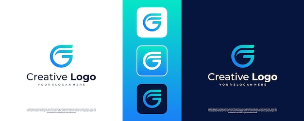 Diseño del logotipo de la letra mínima G F F G.