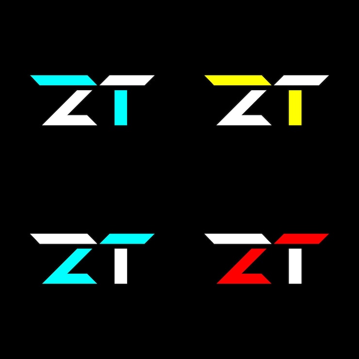 Vector diseño de logotipo de letra mínima zt