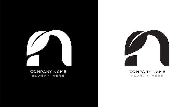 Diseño de logotipo de letra minúscula n degradado
