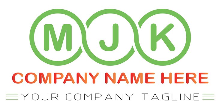 Vector diseño de logotipo de letra mjk