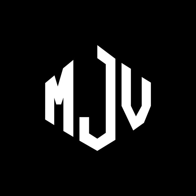 Diseño de logotipo de letra MJV con forma de polígono MJV poligono y forma de cubo diseño de logotipo MJV hexágono patrón de logotipo vectorial colores blanco y negro logotipo de negocios y bienes raíces MJV monograma