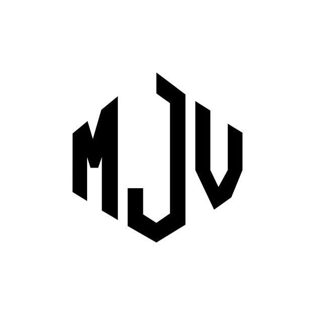 Diseño de logotipo de letra MJV con forma de polígono MJV poligono y forma de cubo diseño de logotipo MJV hexágono patrón de logotipo vectorial colores blanco y negro logotipo de negocios y bienes raíces MJV monograma