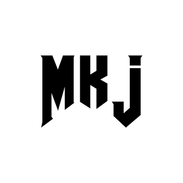 Diseño de logotipo de letra MKJ para una empresa de tecnología Diseño de Logotipo MKJ combinación de colores blanco y negro MKJ logotipo MKJ vector MKJ diseño MKJ icono MKJ alfabeto MKJ tipografía diseño de logotipo