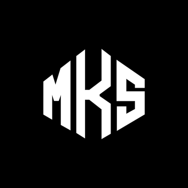 Diseño del logotipo de la letra MKS con forma de polígono MKS polígono y forma de cubo diseño del logotipo MKS hexágono modelo de logotipo vectorial colores blanco y negro MKS monograma negocio y logotipo de bienes raíces
