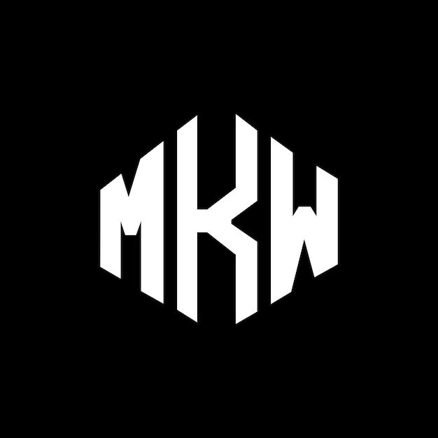 Diseño de logotipo de letra MKW con forma de polígono MKW polígono y forma de cubo diseño de logotipo MKW hexágono patrón de logotipo vectorial colores blanco y negro MKW monograma de negocios y logotipo de bienes raíces