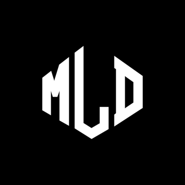 Diseño del logotipo de la letra MLD con forma de polígono MLD poligono y forma de cubo diseño del logotipo del vector de hexágono MLD plantilla de logotipo colores blanco y negro MLD monograma de negocios y logotipo de bienes raíces