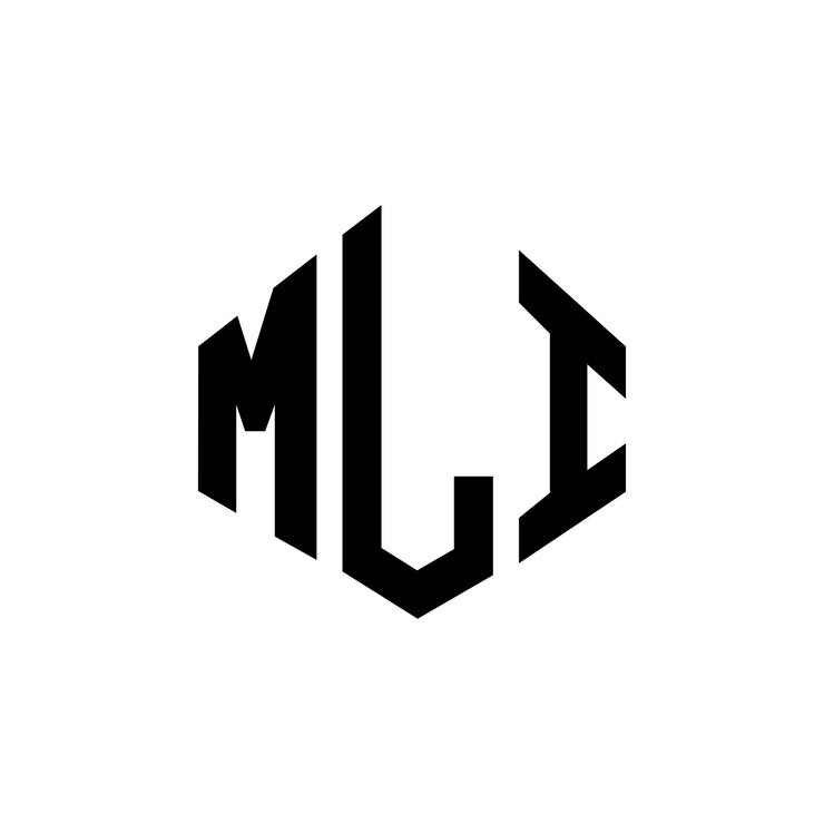 Vector diseño de logotipo de letra mli con forma de polígono mli polígono y forma de cubo diseño de logotipo mli hexágono patrón de logotipo vectorial colores blanco y negro mli monograma negocio y logotipo de bienes raíces