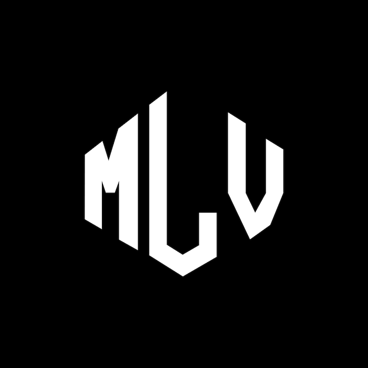 Vector diseño de logotipo de letra mlv con forma de polígono mlv polígono y forma de cubo diseño de logotipo mlv hexágono modelo de logotipo vectorial colores blanco y negro mlv monograma negocio y logotipo de bienes raíces