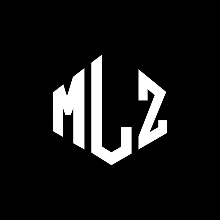 Vector diseño del logotipo de la letra mlz con forma de polígono mlz diseño del logotipo en forma de póligono y cubo mlz hexágono modelo de logotipo vectorial colores blanco y negro mlz monograma de negocios y logotipo de bienes raíces