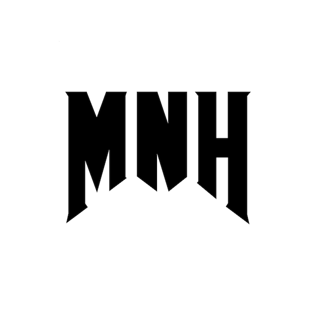 Diseño de logotipo de letra MNH para la compañía de tecnología Diseño del logotipo MNH combinación de colores blanco y negro Logotipo MNH Vector Diseño MNH Icono MNH Alfabeto MNH Tipografía Diseño del Logotipo