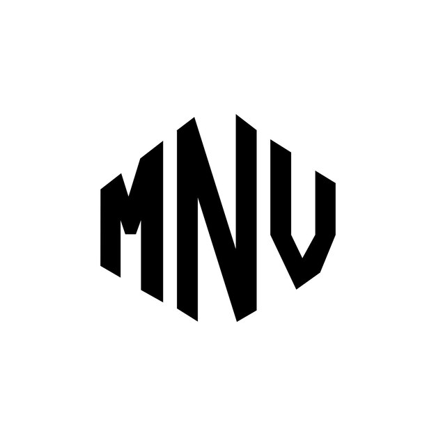 Diseño del logotipo de la letra MNV con forma de polígono MNV polígono y forma de cubo diseño del logotipo MNV hexágono modelo de logotipo vectorial colores blanco y negro MNV monograma negocio y logotipo de bienes raíces