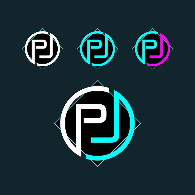 Diseño de logotipo de letra de moda PJ JP