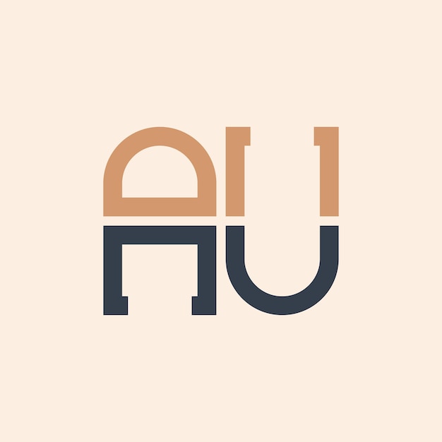 Diseño de logotipo de letra moderna de AU Diseño creativo y versátil del logotipo de AU Adecuado para todas las empresas