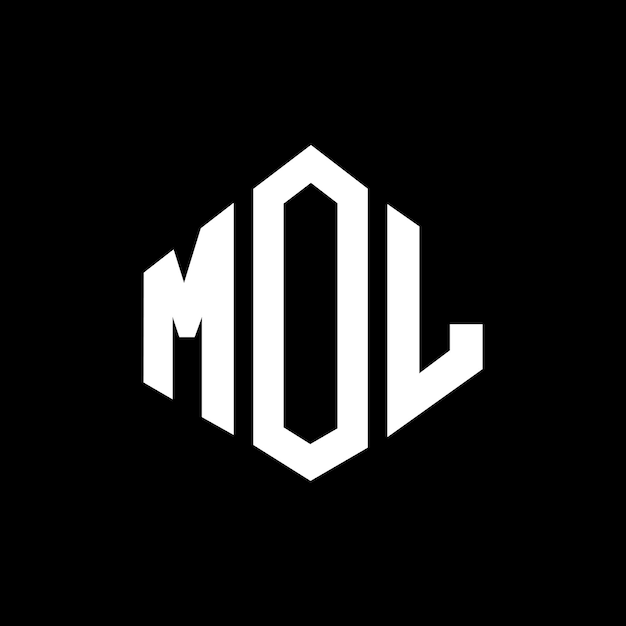 Diseño del logotipo de la letra MOL con forma de polígono MOL poligono y forma de cubo diseño del logotipo MOL hexágono modelo de logotipo vectorial colores blanco y negro MOL monograma negocio y logotipo de bienes raíces