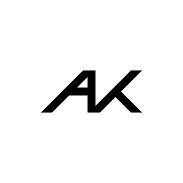Diseño del logotipo de la letra monograma AK o KA