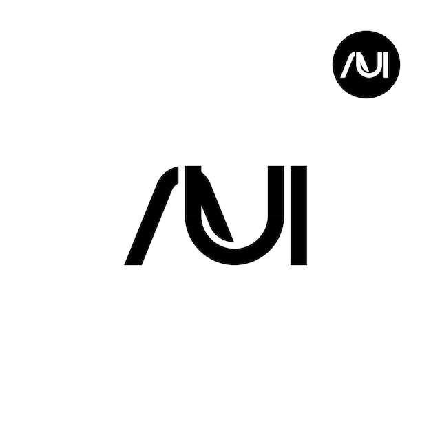 Diseño del logotipo de la letra monograma de AUI