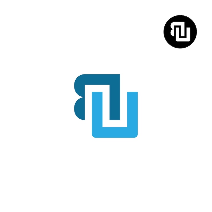 Vector diseño del logotipo de la letra monograma bu