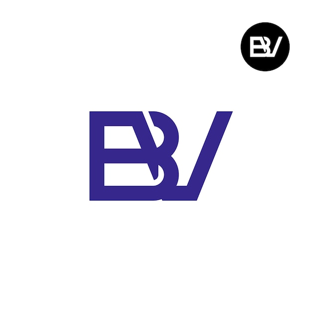 Diseño del logotipo de la letra monograma BV