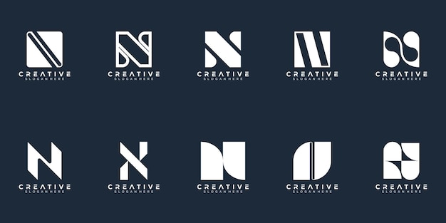 Diseño de logotipo de letra de monograma conjunto abstracto