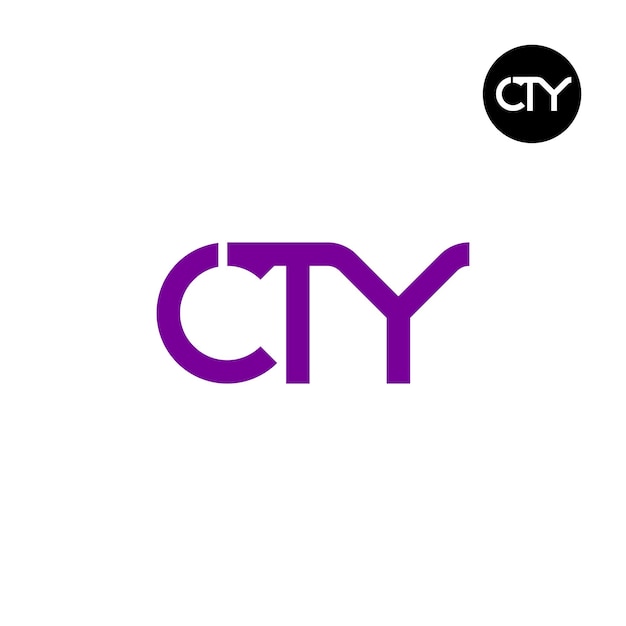 Diseño del logotipo de la letra monograma CTY