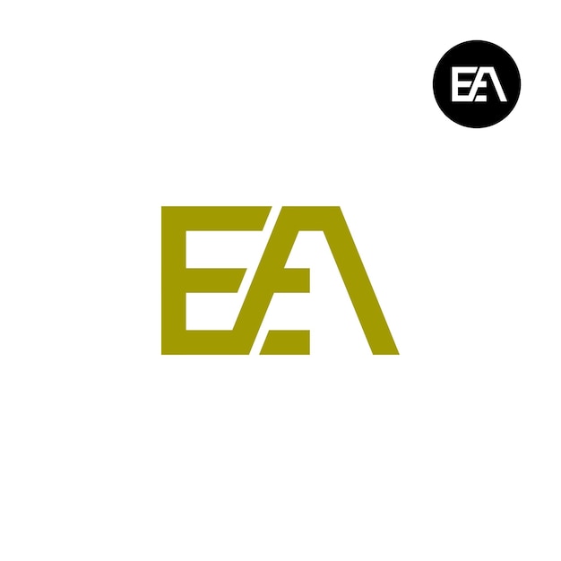 Diseño del logotipo de la letra monograma de EA