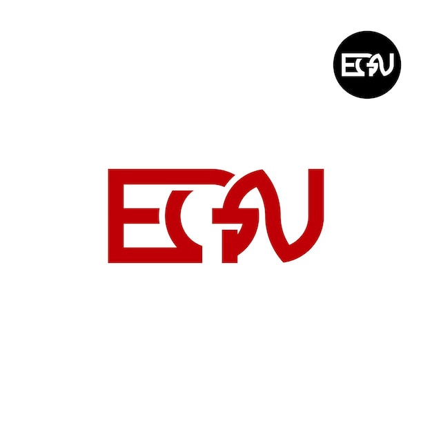 Diseño del logotipo de la letra monograma EGN