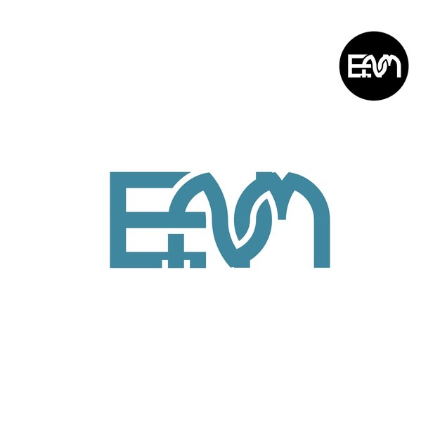 Diseño del logotipo de la letra monograma ENM