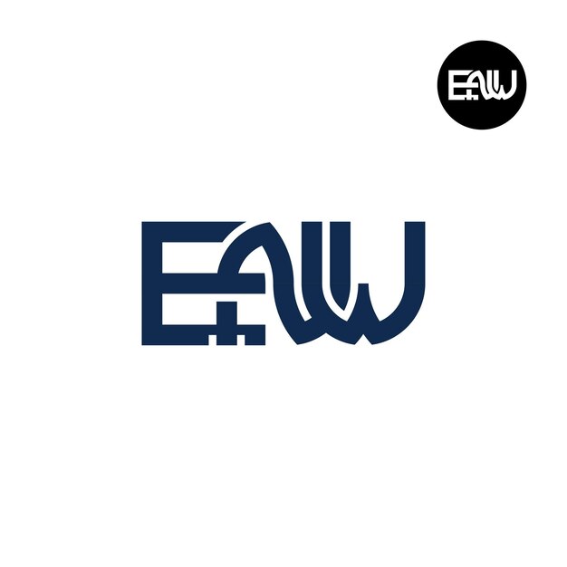 Diseño del logotipo de la letra monograma ENW
