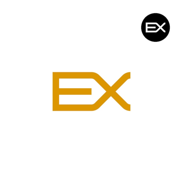 Diseño del logotipo de la letra monograma EX