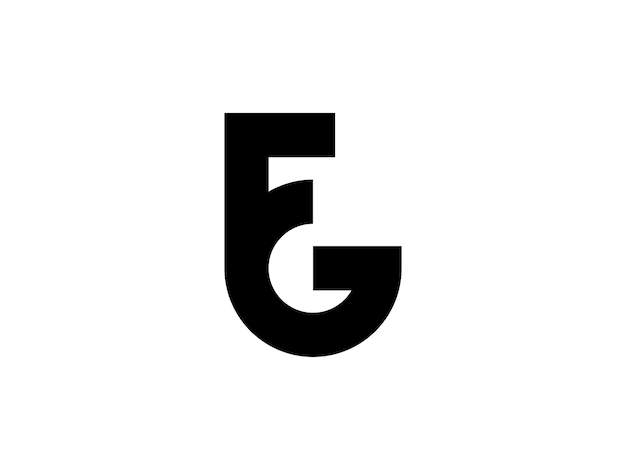diseño del logotipo de la letra monograma FG o GF
