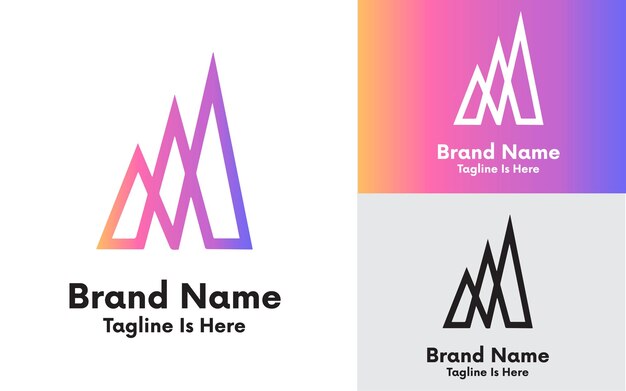 diseño del logotipo de la letra monograma M