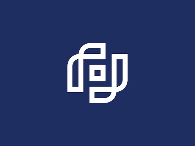 diseño del logotipo de la letra monograma moderna FJ F J