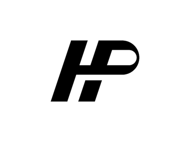 diseño del logotipo de la letra monograma moderna HP