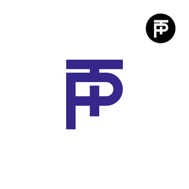 Diseño del logotipo de la letra monograma PT