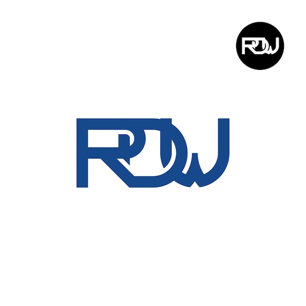 Diseño del logotipo de la letra monograma RDW