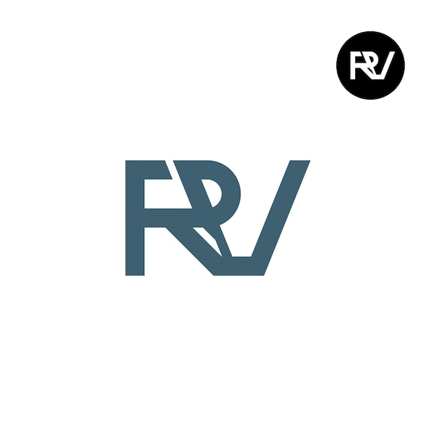 Diseño del logotipo de la letra monograma RV