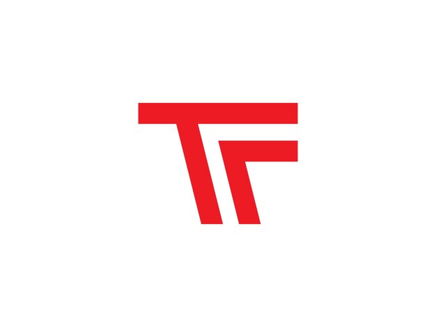diseño del logotipo de la letra monograma TF o FT