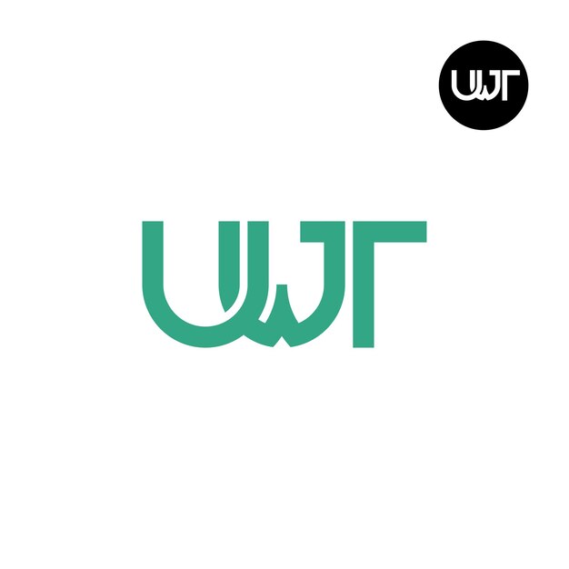 El diseño del logotipo de la letra monograma de UWT