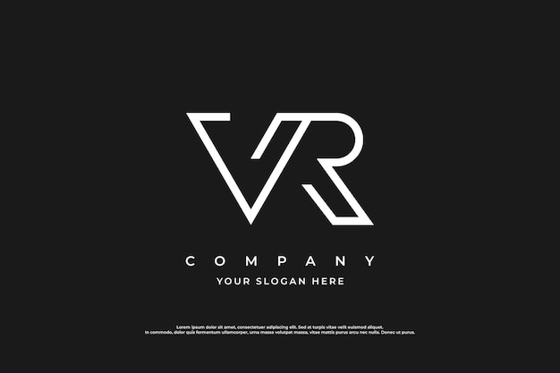 Diseño del logotipo de la letra monograma VR