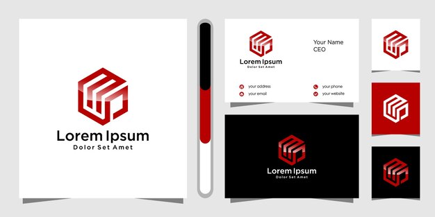 Diseño de logotipo letra mp y tarjeta de visita.